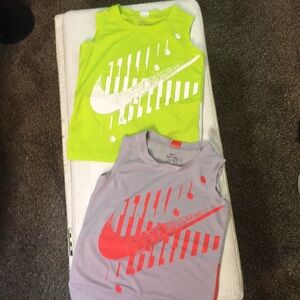 Nike Kids Graphic Tank Tops bundle  - Lime Green and Grey/Red